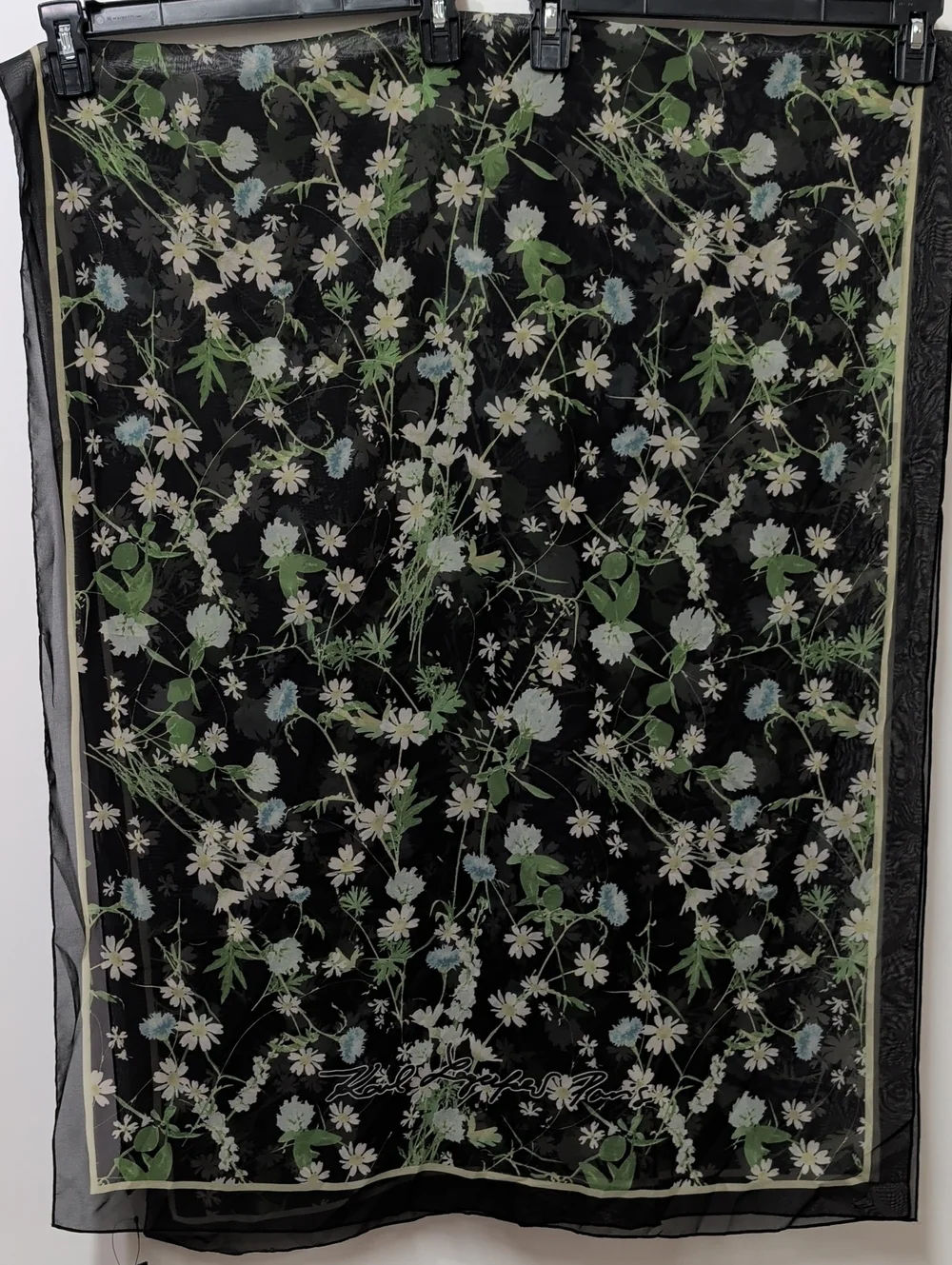 Karl Lagerfeld Paris Daisy Wildflower Chiffon Lightweight Scarf